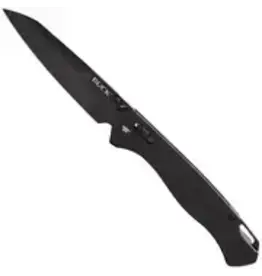 Buck Knives Buck 698 Ferrox Crossbar Lock Folding Knife 3.375" D2 Black Reverse Tanto Blade, Black Anodized Aluminum Handles - 14408
