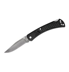 Buck Knives Buck 110 Slim Select Folding Hunter 3.75" Plain Blade, Black GFN Handles, Deep Carry Pocket Clip, Lockback - 11878