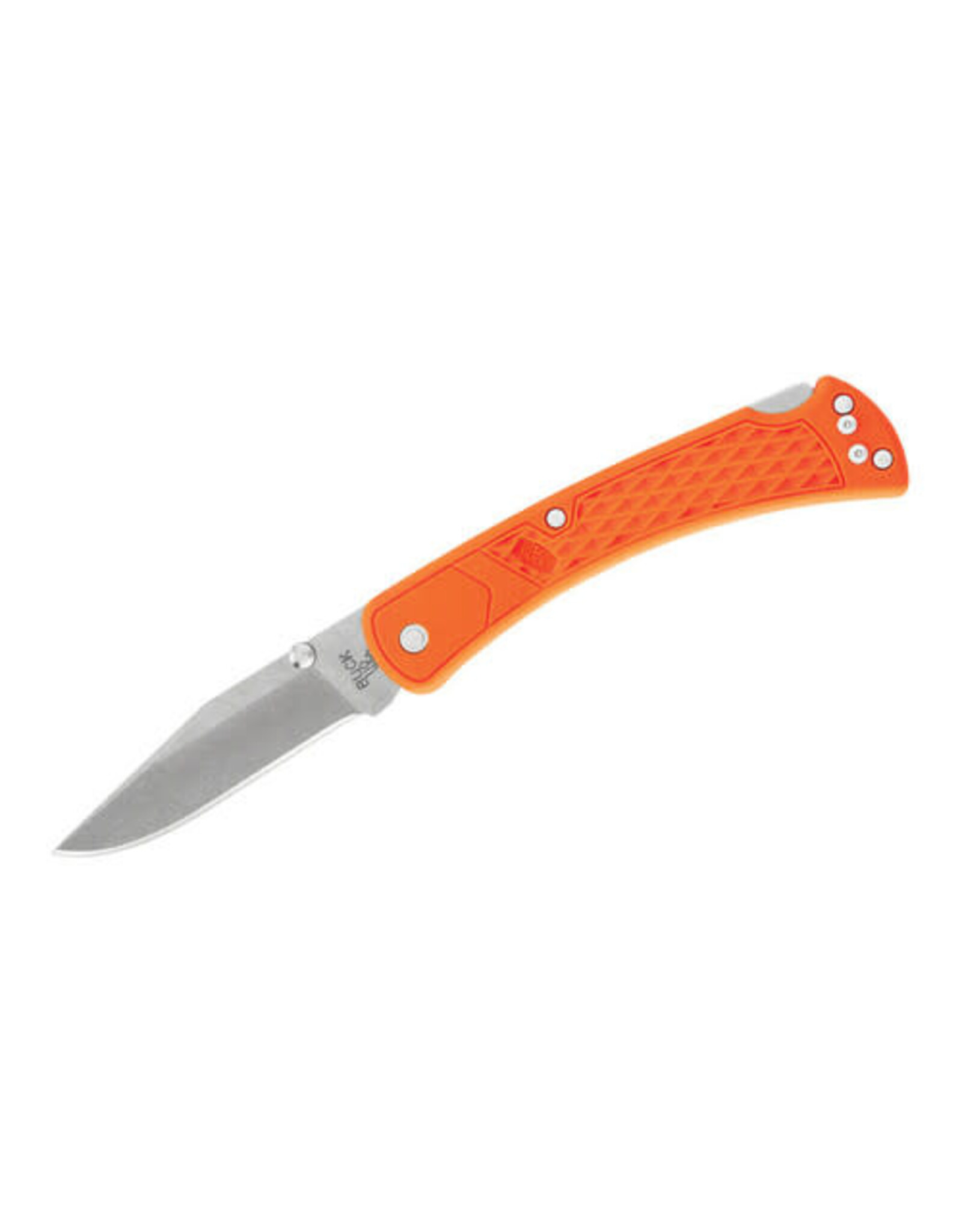 Buck Knives Buck 110 Slim Select Folding Hunter 3.75" Plain Blade, Blaze Orange GFN Handles, Deep Carry Pocket Clip, Lockback - 12699