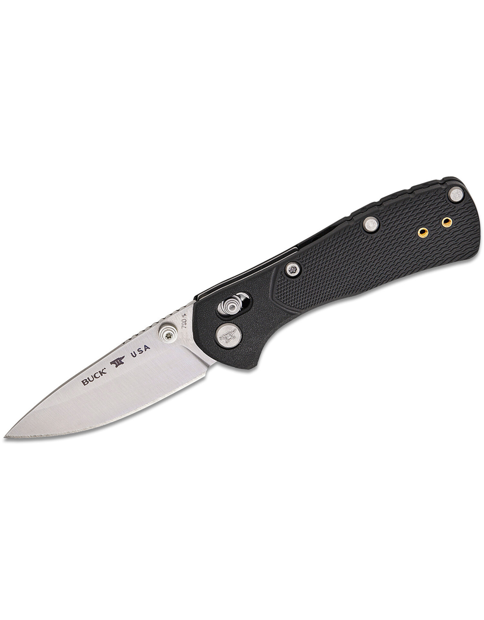Buck Knives Buck 0790BKS1 Mini Range Pro Crossbar Lock Folding Knife 2.625" 154CM Satin Drop Point Blade, Black GFN Handles - 13909