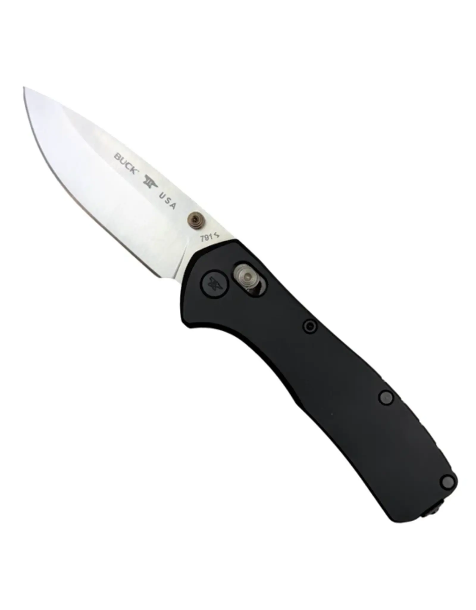 Buck Knives Buck 0791BKS1 Range Pro Crossbar Lock Folding Knife 3.375" 154CM Satin Drop Point Blade, Black GFN Handles - 13918