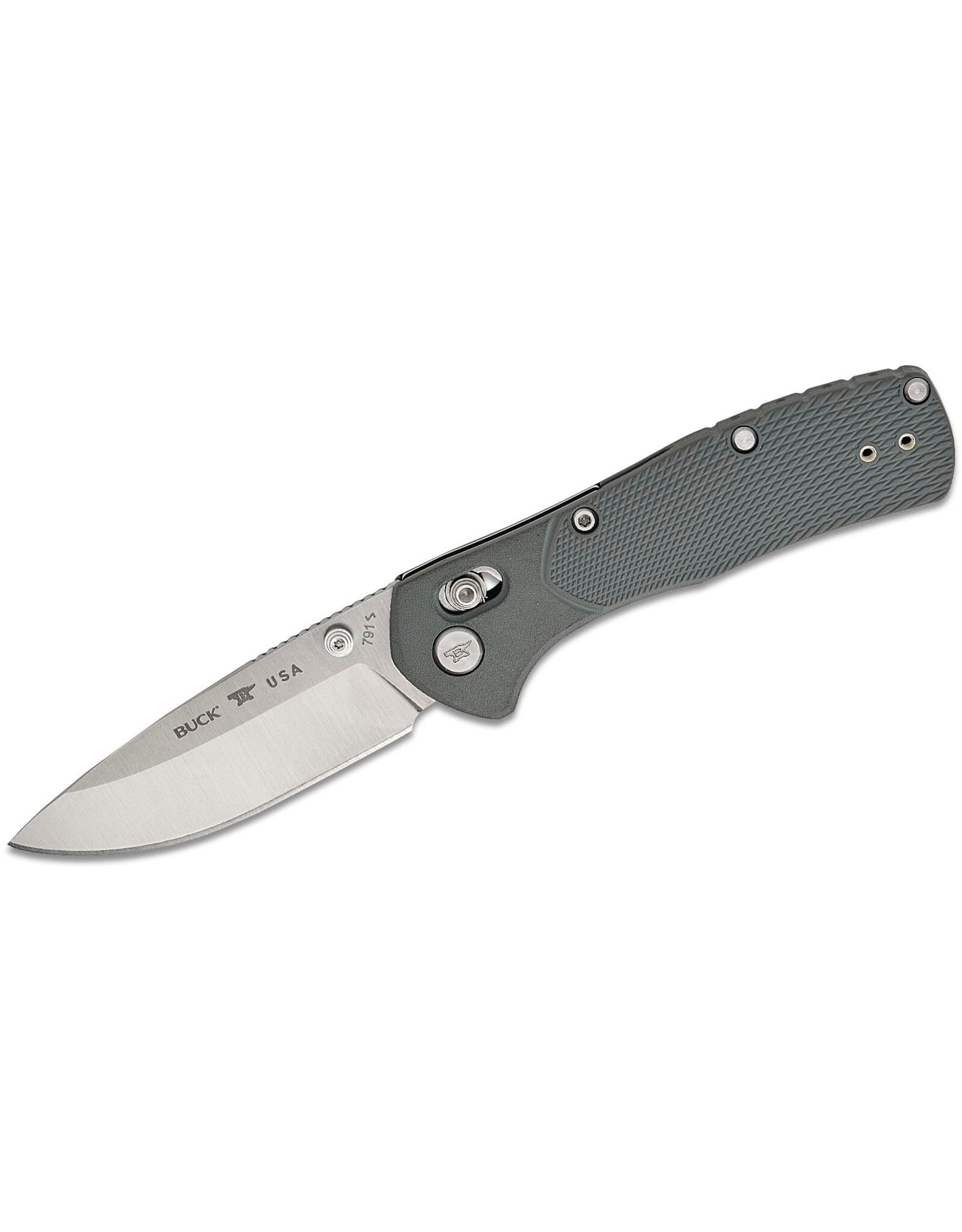 Buck Knives Buck 0790GYS1 Mini Range Pro Crossbar Lock Folding Knife 2.625" 154CM Satin Drop Point Blade, Gray GFN Handles - 13911