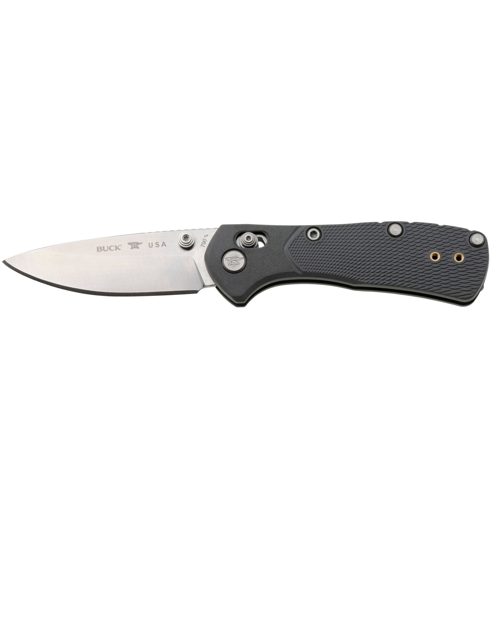 Buck Knives Buck 0790GYS1 Mini Range Pro Crossbar Lock Folding Knife 2.625" 154CM Satin Drop Point Blade, Gray GFN Handles - 13911
