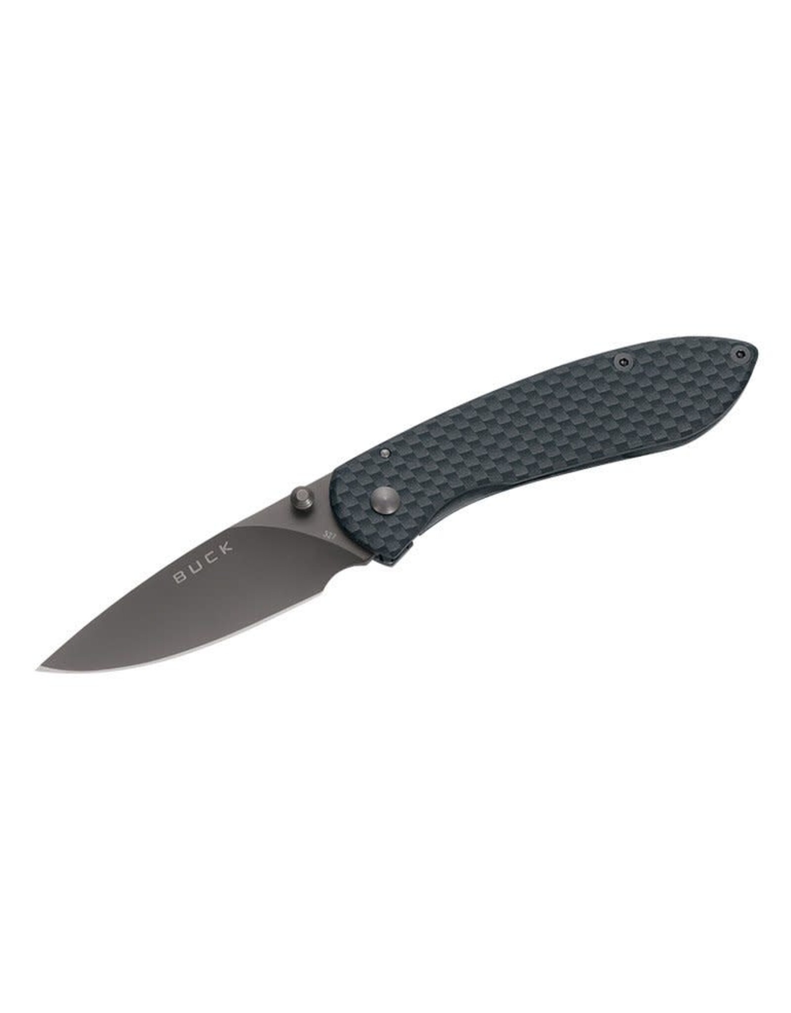 Buck Knives Buck 327 Nobleman Carbon Fiber Pattern 2 5/8" Titanium Coated Plain Blade - 3086