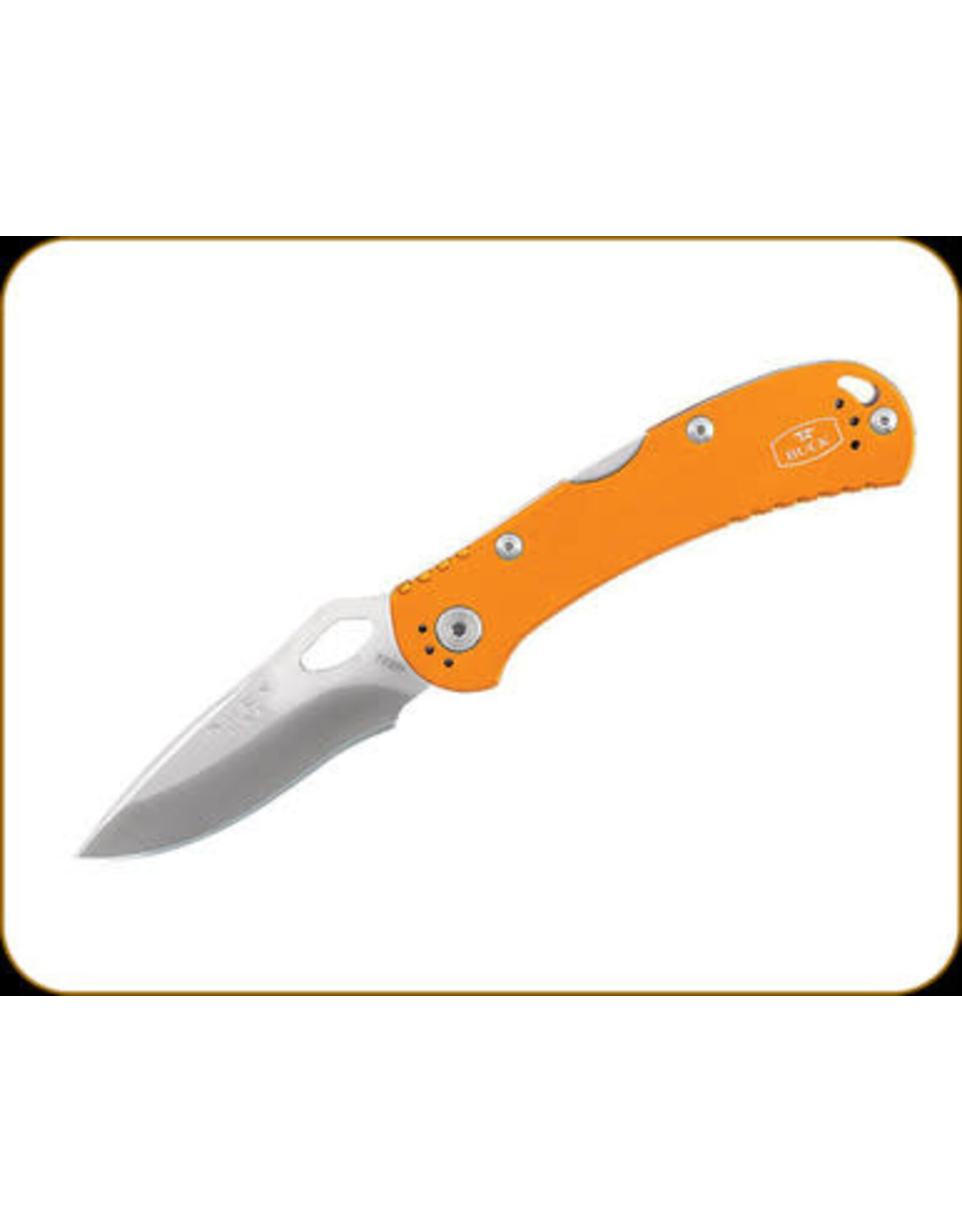 Buck Knives Buck 722 SpitFire Folding Knife 3.25" Plain Blade, Orange Aluminum Handles, Lockback - 7453