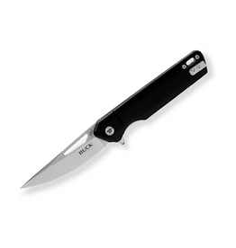 Buck Knives Buck 239 Infusion Assisted Flipper Knife 3.25" Satin Drop Point Blade, Black Aluminum Handles, Liner Lock - 13549