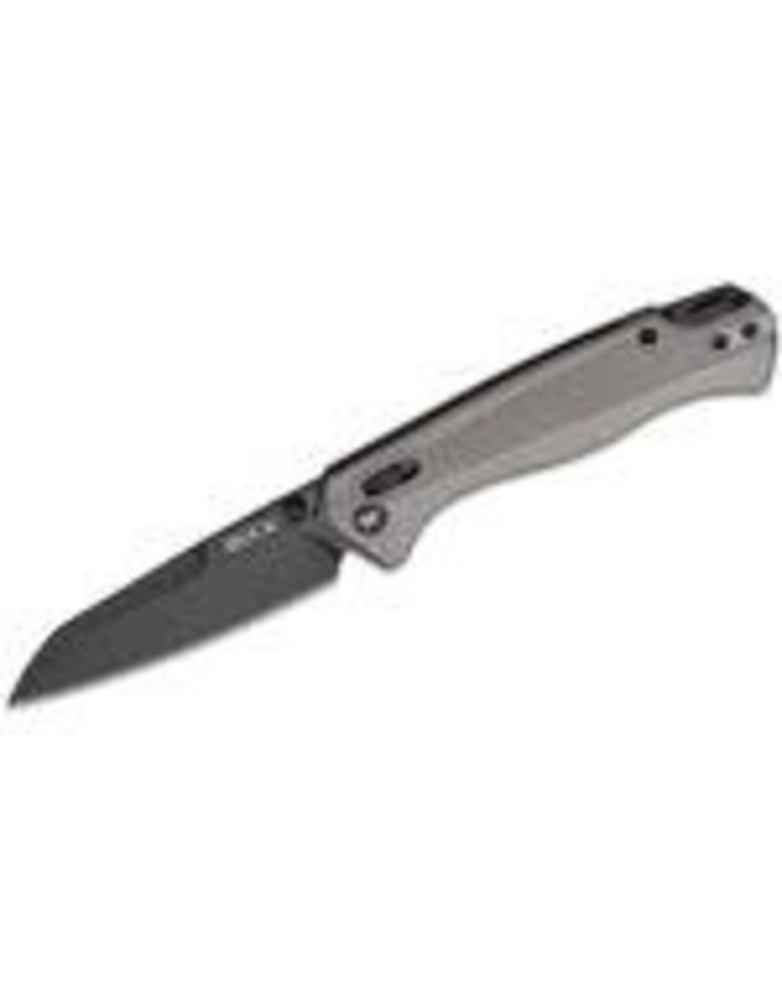 Buck Knives Buck 698 Ferrox Crossbar Lock Folding Knife 3.375" D2 Black Reverse Tanto Blade, Gray Anodized Aluminum Handles - 14412