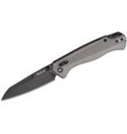 Buck Knives Buck 698 Ferrox Crossbar Lock Folding Knife 3.375" D2 Black Reverse Tanto Blade, Gray Anodized Aluminum Handles - 14412