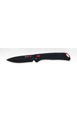 Buck Knives Buck 700 Nomad Crossbar Lock Folding Knife 3.25" D2 Black Drop Point Blade, Black Anodized Aluminum Handles, Red Accents - 14420