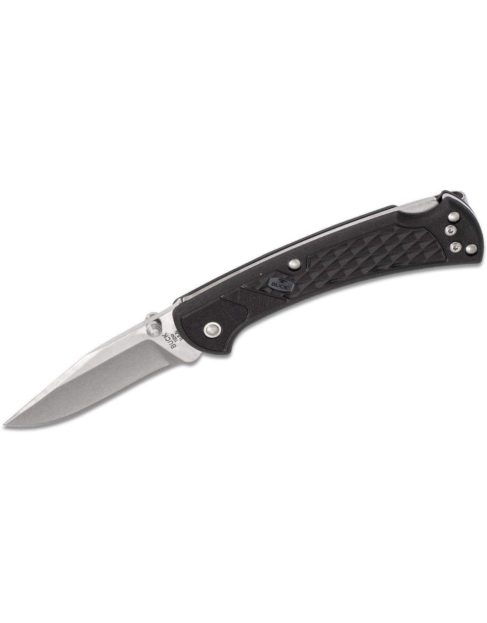 Buck Knives Buck 112 Slim Ranger Select Folding Knife 3" Plain Blade, Black GFN Handles, Deep Carry Pocket Clip - 11881