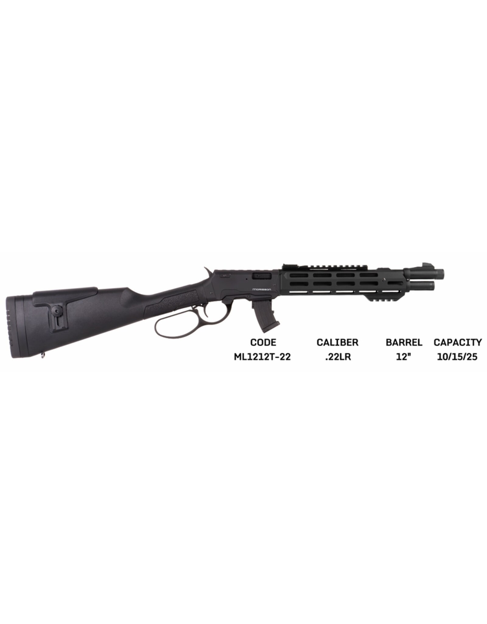 Morisson MORISSON LEVER 22LR 12″ BLACK TACTICAL FOREND 10