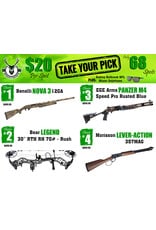 DRAW #1856 - Take Your Pick - Benelli, Bear, EGE Arms OR Morisson!