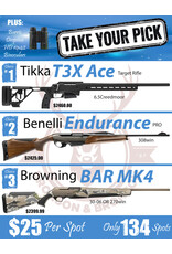 DRAW #1858 (68-134) - Take Your Pick - Tikka, Benelli OR Browning!