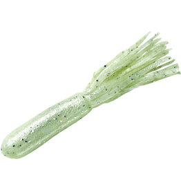 YUM Yum YT481 Tube , 4", White/Silver Flake, Floating,6/Bag Soft Plastic