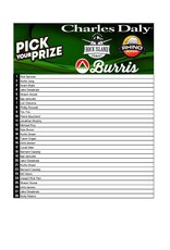 DRAW #1853 - Pick Your Prize - Burris, Rock Island Armory, Charles Daly OR Rhino!