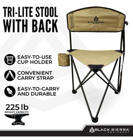 Black Sierra Black Sierra Tri Lite Stool w/Backrest