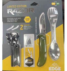 Outdoor Edge 3.0" AFINNITY + (2) SERRATED DROP-POINT SS + SPORK + FERRO ROD