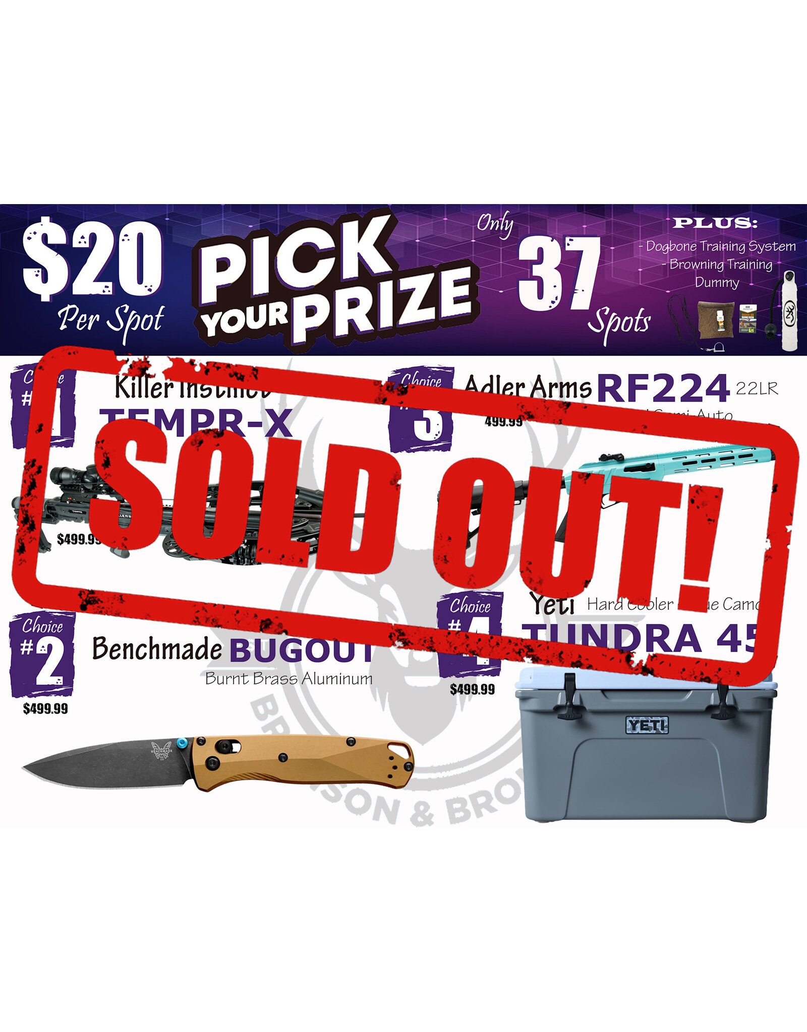 DRAW #1854 - Pick Your Prize - Killer Instinct, Benchmade, Adler OR Yeti!