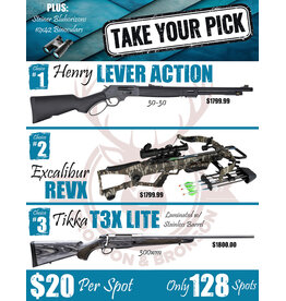 DRAW #1860 (1-64) - Take Your Pick - Henry, Excalibur OR Tikka!