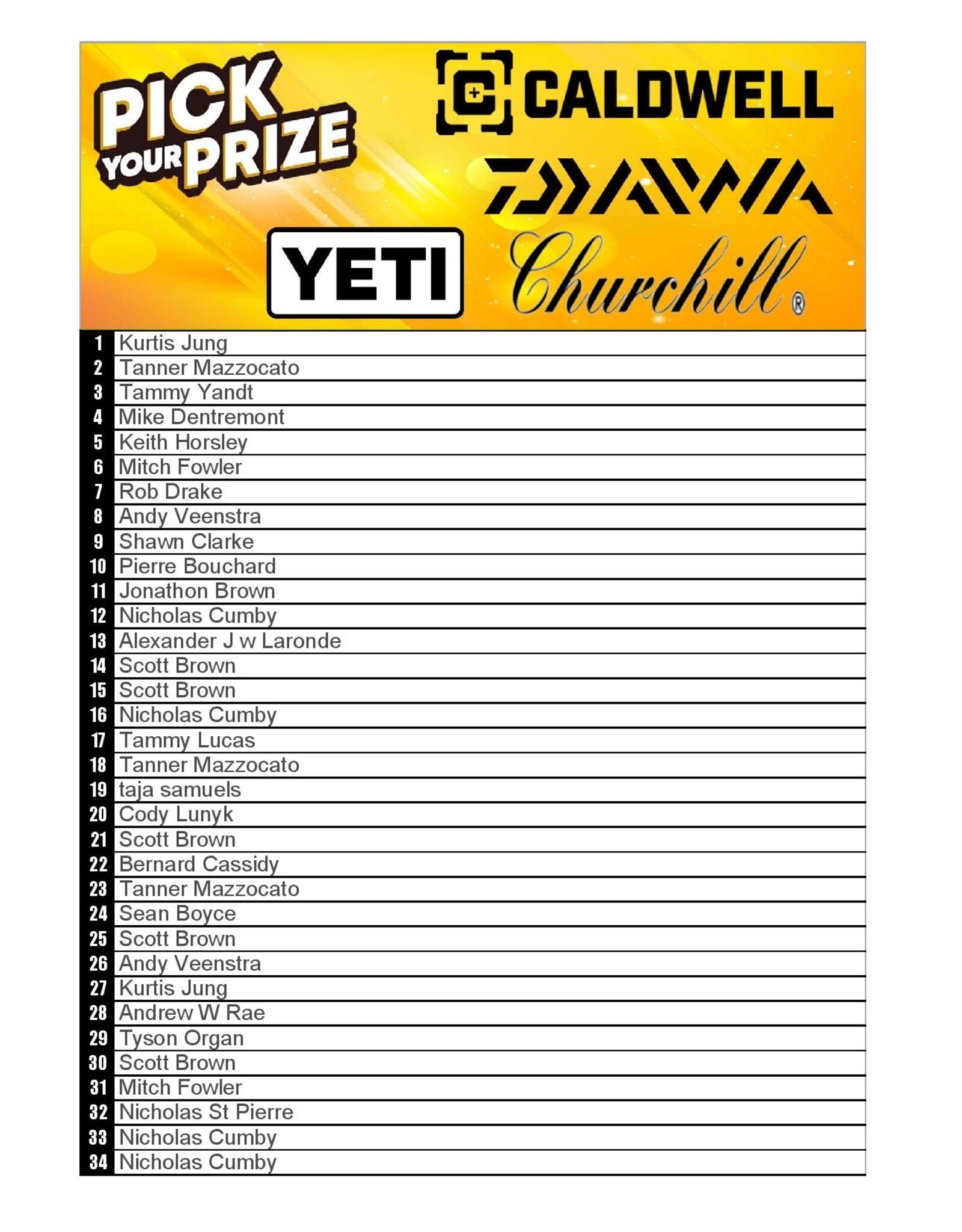 DRAW #1857 - Pick Your Prize - Daiwa, Yeti, Churchill OR Caldwell!