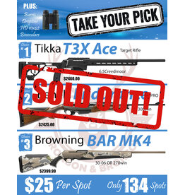 DRAW #1858 - Take Your Pick - Tikka, Benelli OR Browning!
