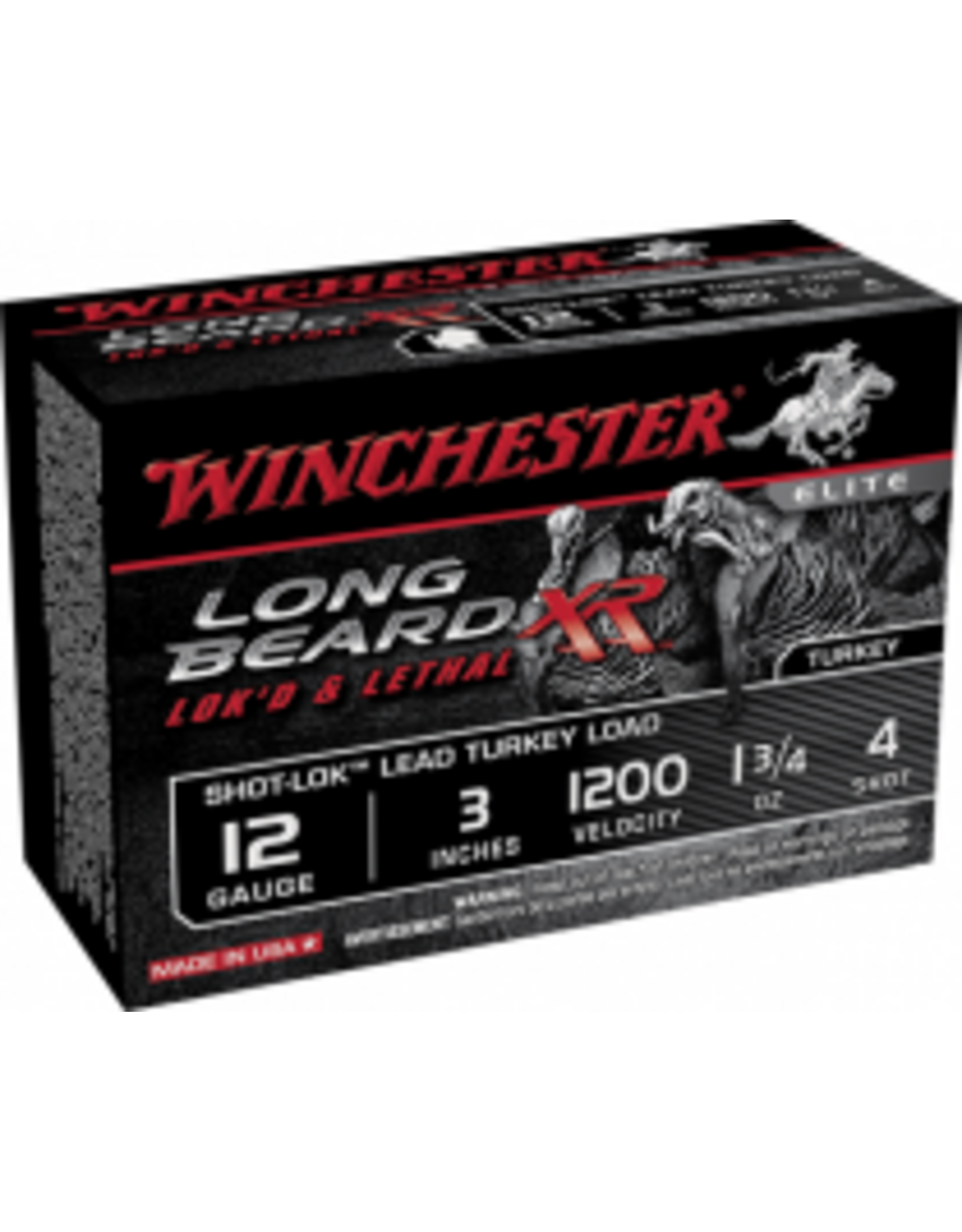 Winchester WINCHESTER LONG BEARD XR 12 GA 3" 1.75OZ. #4 TURKEY LOADS W/SHOT-LOK