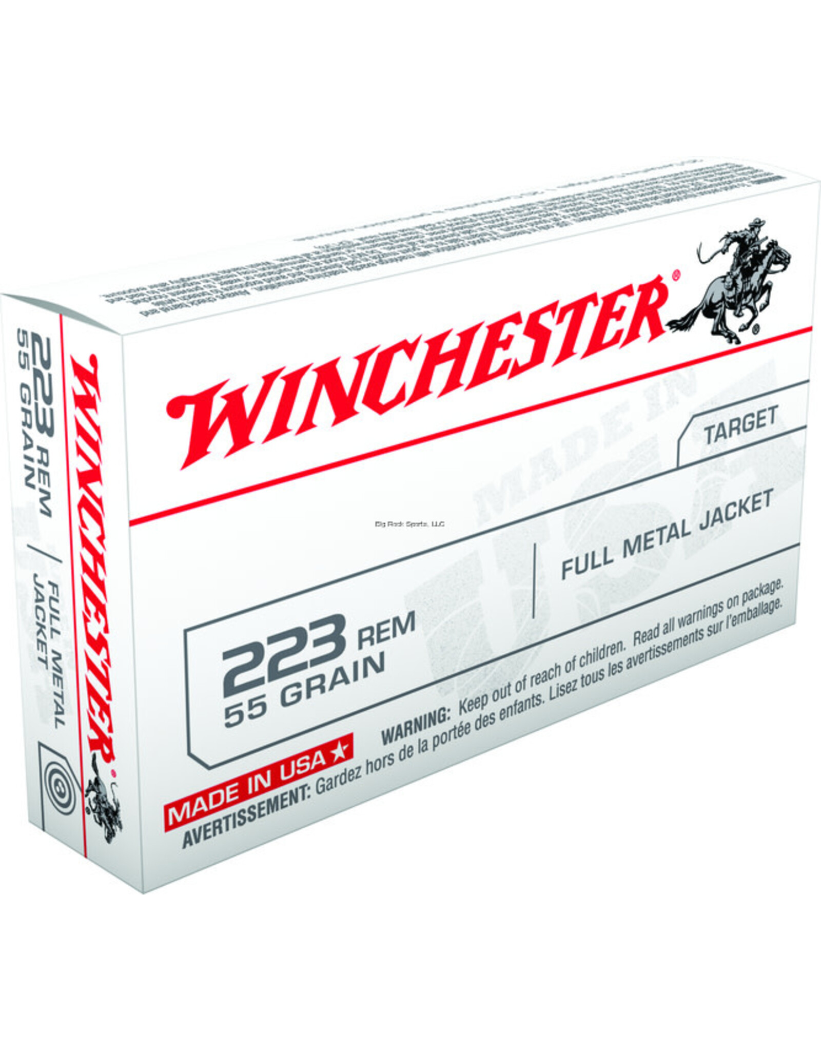 Winchester Winchester W223K Best Value USA LC Rifle Ammo 223 REM, FMJ, 55 Gr, 3242 fps, 20 Rnd, Boxed