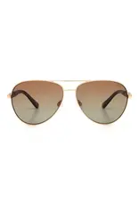Vigor Vigor Abbey Polarized Aviator Sunglasses Gold/Brown Gradient