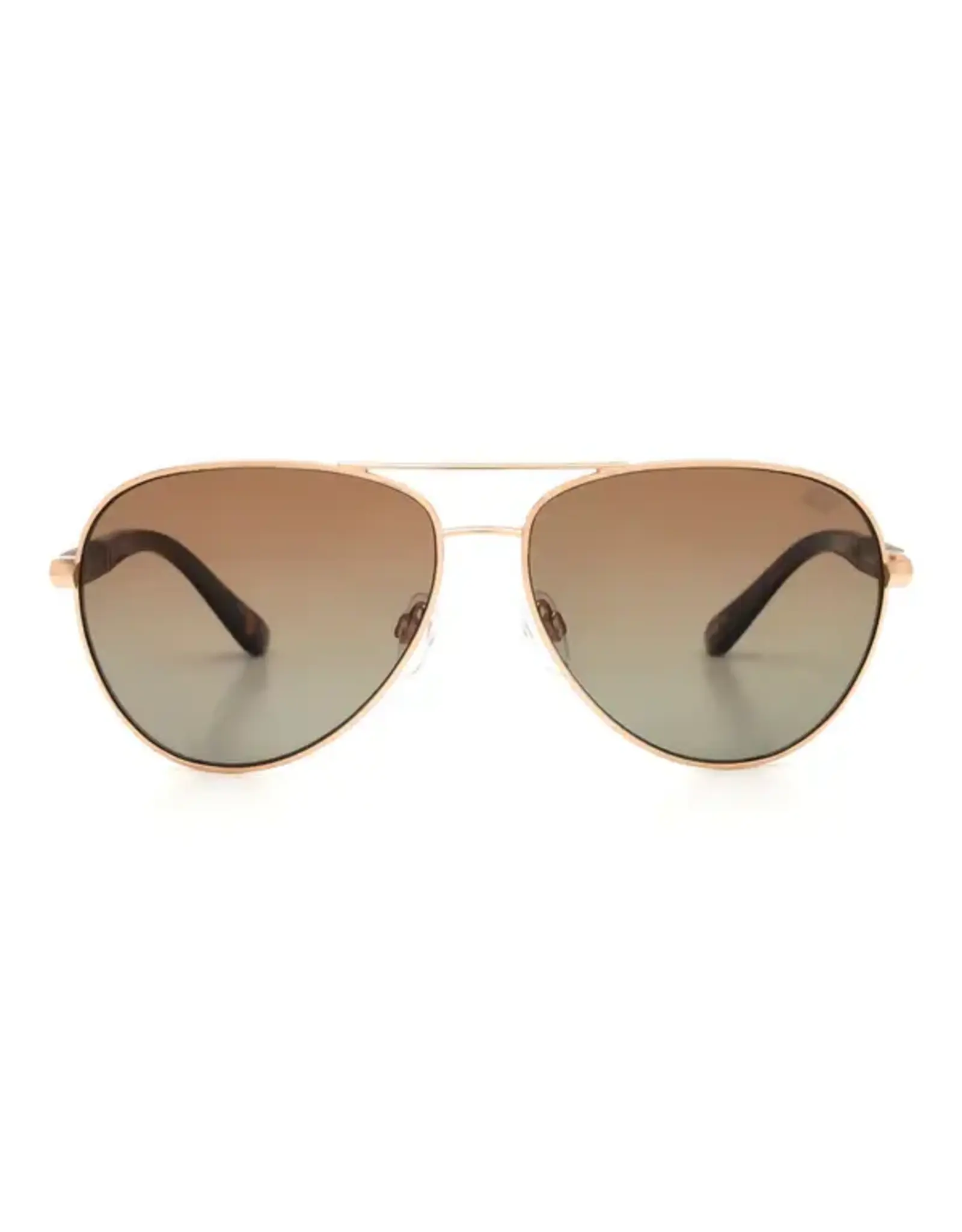 Vigor Vigor Abbey Polarized Aviator Sunglasses Gold/Brown Gradient