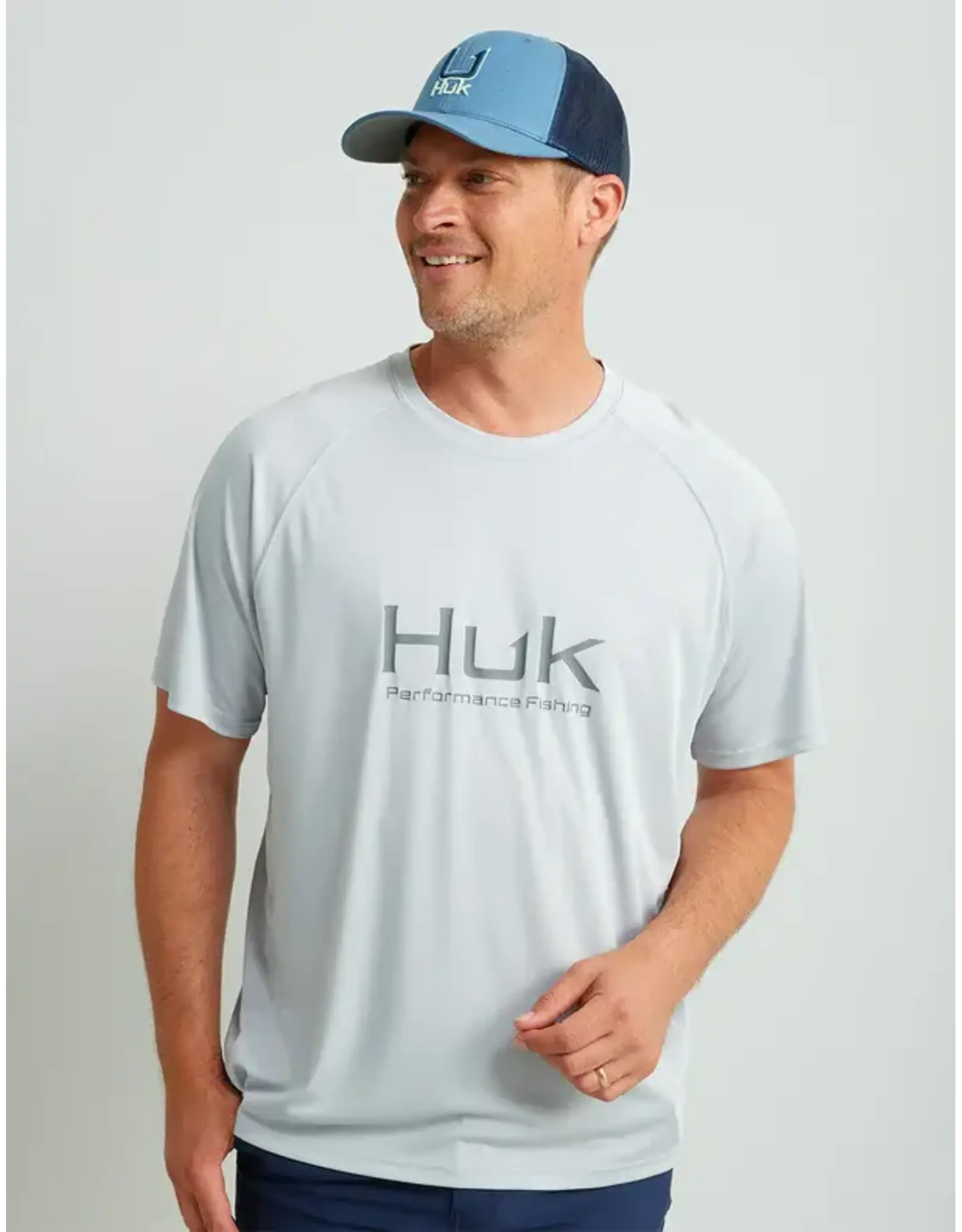 Huk Huk Pursuit Short Sleeve Performance Crew - Harbor Mist