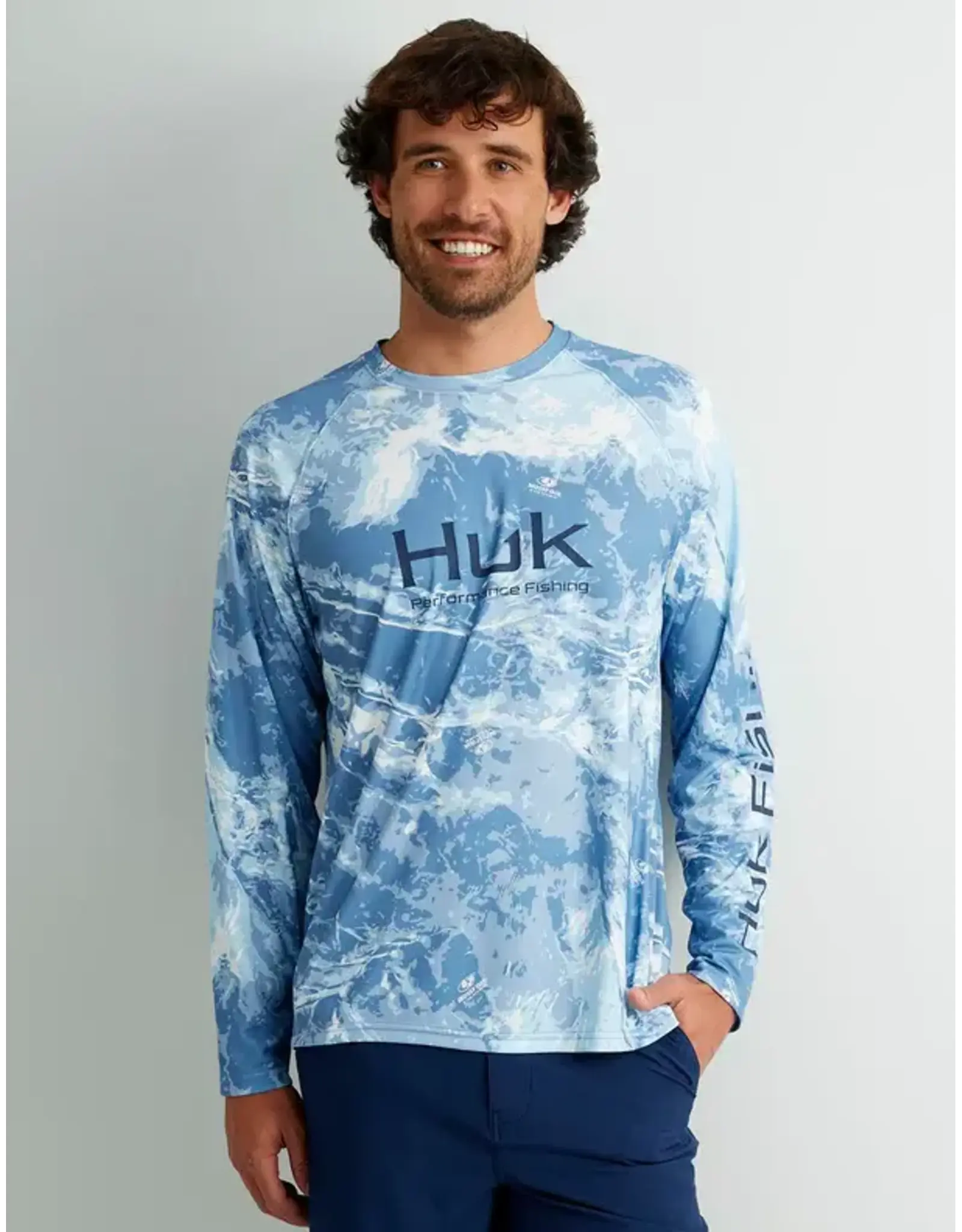 Huk HUK Pursuit Performance Crew - Mossy Oak Stormwater Spindrift