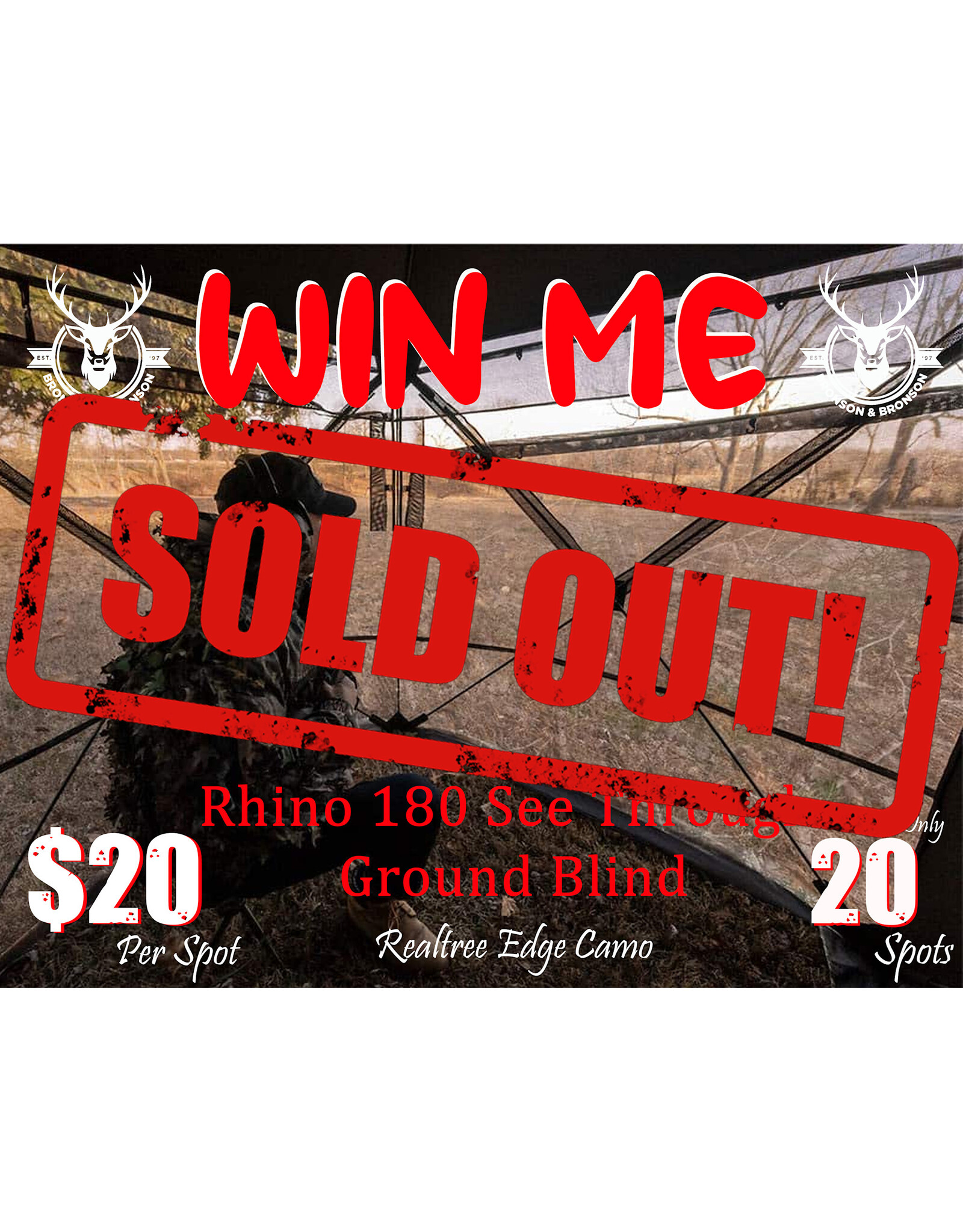 DRAW #1780 - WIN ME - RHINO 180 BLIND! ROUND 4