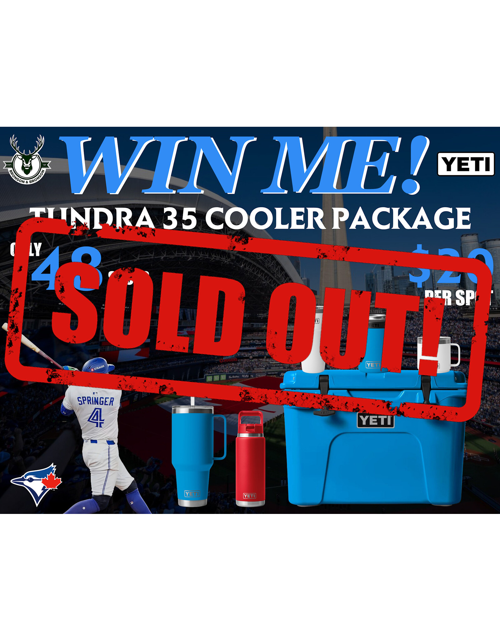 DRAW #1779 - WIN ME - Yeti 35 Package - Blue Jays Themed!