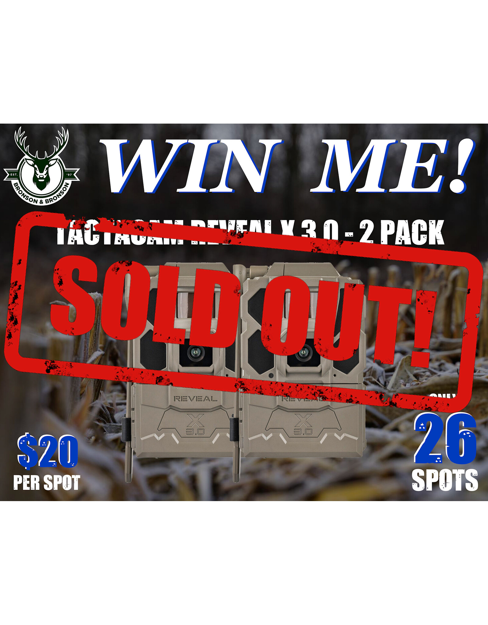 DRAW #1809 - WIN ME - Tactacam Reveal X 3.0 - 2 Pack! ROUND 12