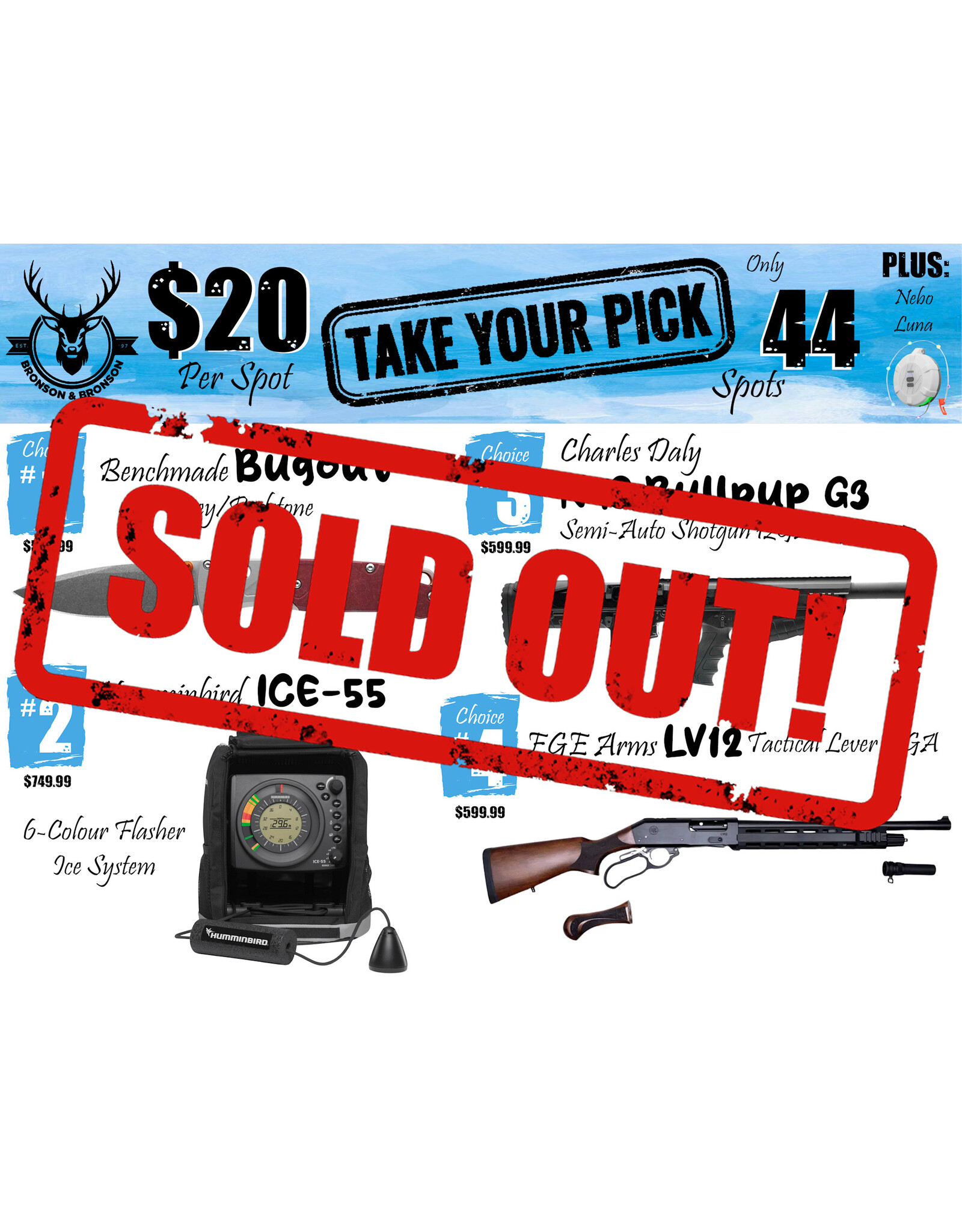 DRAW #1826 - Take Your Pick - Benchmade, Humminbird, Charles Daly OR EGE Arms!