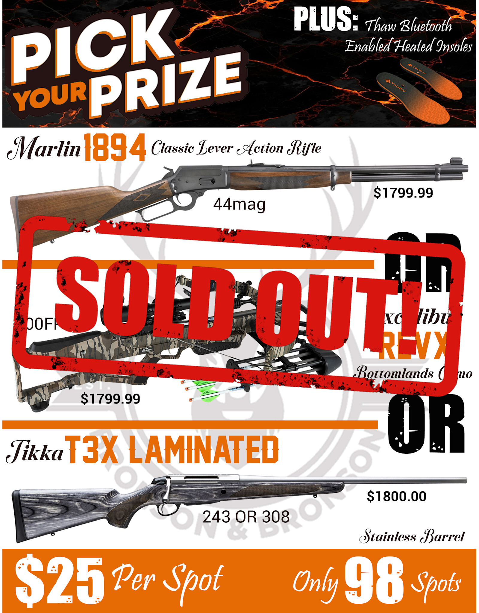 DRAW #1828 - Pick Your Prize - Marlin, Excalibur OR Tikka!