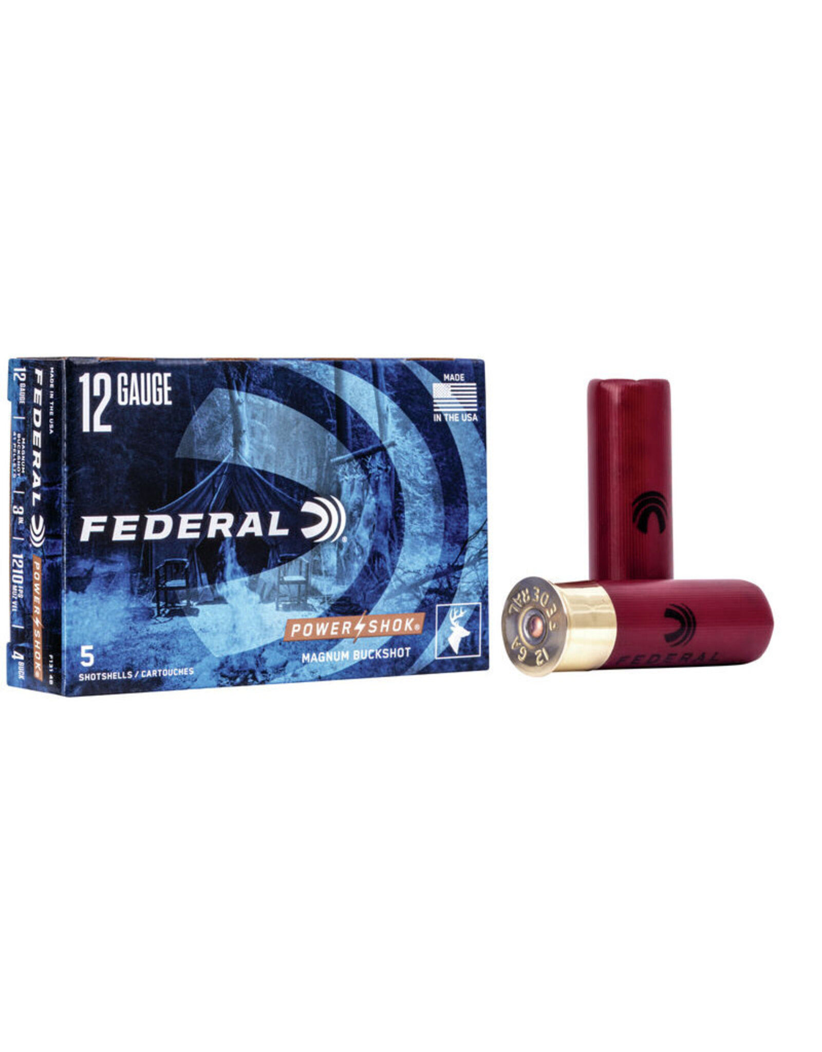 Federal Federal Powershok 12GA 3" Magnum Buckshot 41 Pellets 1210fps 4 Buck F1314B
