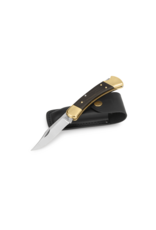 Buck Knives Buck Knives 110 Folding Hunter Knife: Clip Point, Plain Edge, Satin Blade, Ebony w/ Brass Bolster Handle, Model 0110BRS-C