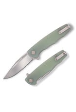 Ocaso Ocaso Knives 29JGD The Strategy Liner Lock Flipper Knife 3.5" K110 Satin Clip Point Blade, Jade G10 Handles