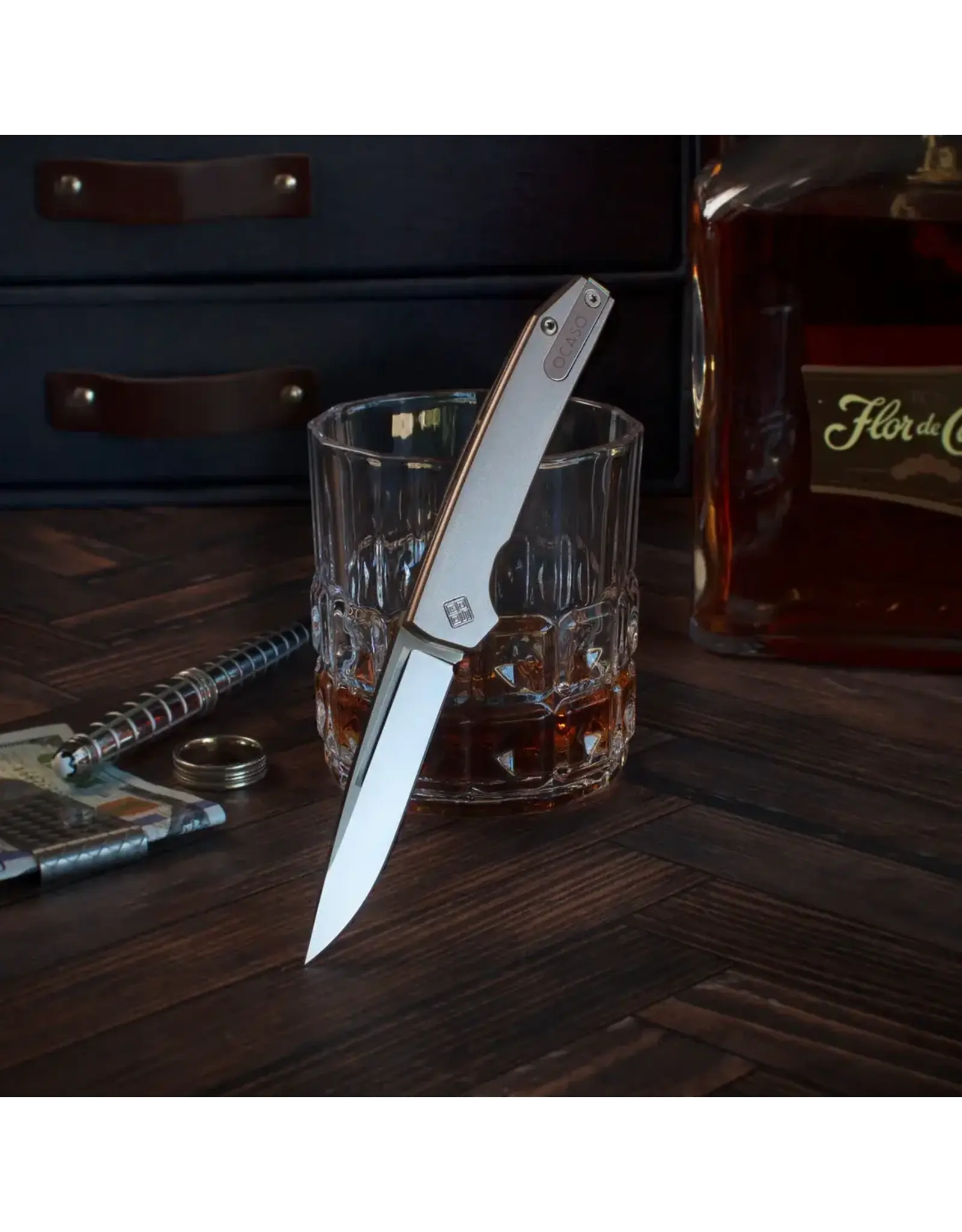 Ocaso Ocaso Sovranto Slip Joint Knife Titanium (2.75" Satin MagnaCut) 15SJS