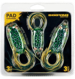Booyah Pad Crasher 3-Pack Topwater Bass Fishing Hollow Body Frog Lure with Weedless Hooks
