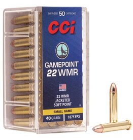 CCI CCI 0022 Gamepoint Rimfire Rifle Ammo 22 WMR, JSP, 40 Grains, 1875 fps, 50 Rounds, Boxed