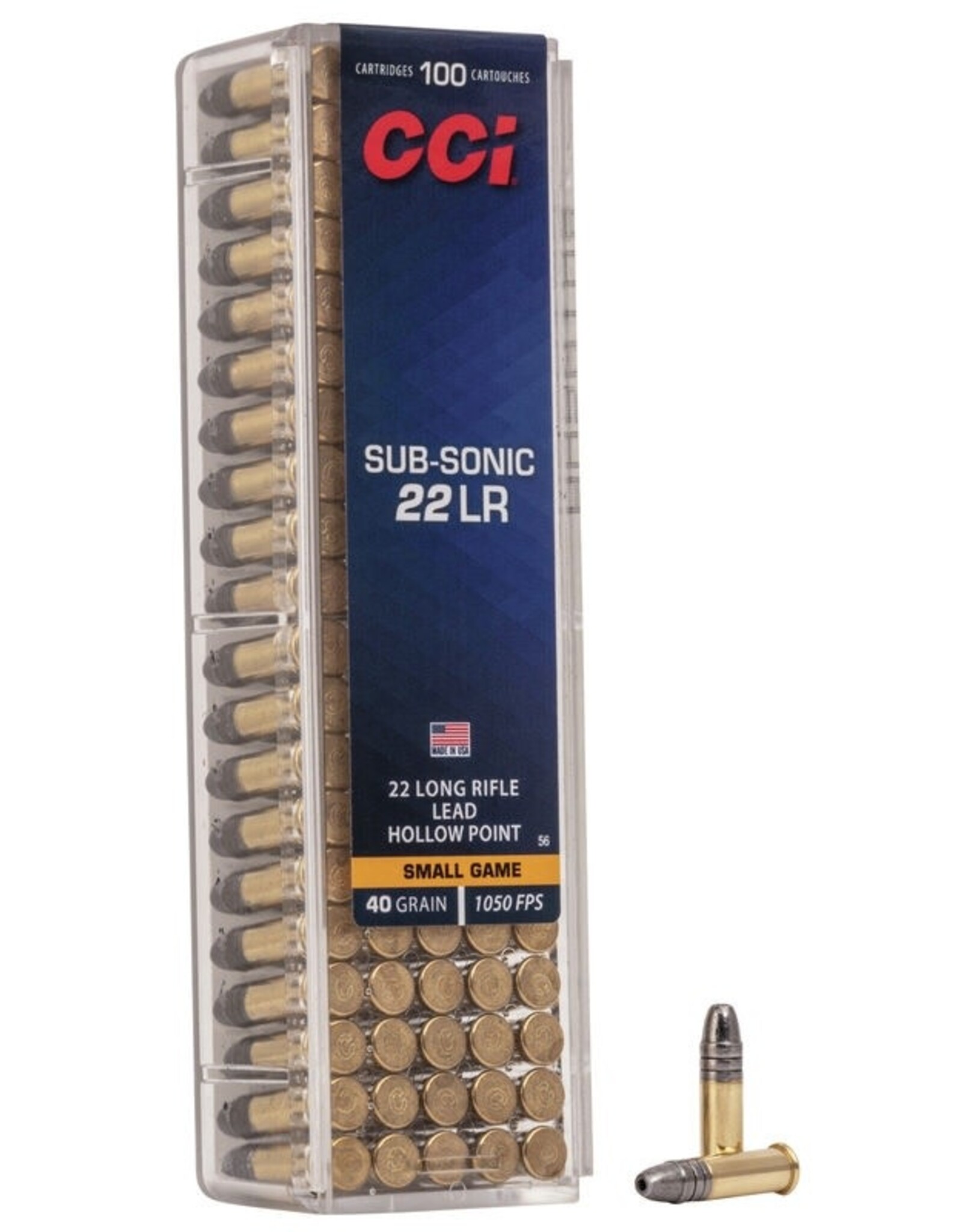 CCI CCI 0056 Subsonic HP Rimfire Ammo 22 LR LHP