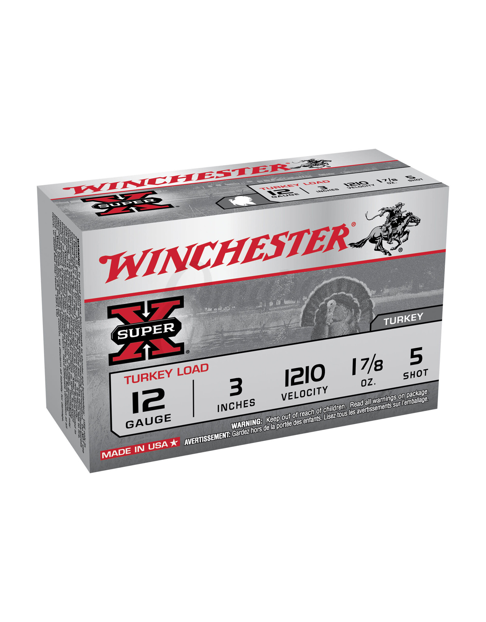 Winchester Winchester X123MT5 Super-X Turkey Shotshell 12 GA, 3 in, No. 5, 1-7/8oz, 1210 fps, 10 Rnd per Box