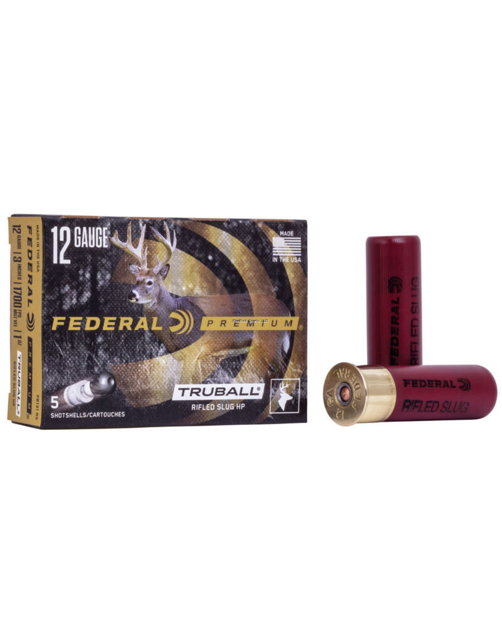 Federal Federal PB131RS Vital-Shok TruBall Rifled Slugs 12 GA, 3 in, 1oz, 1700 fps, 5 Rnd per Box