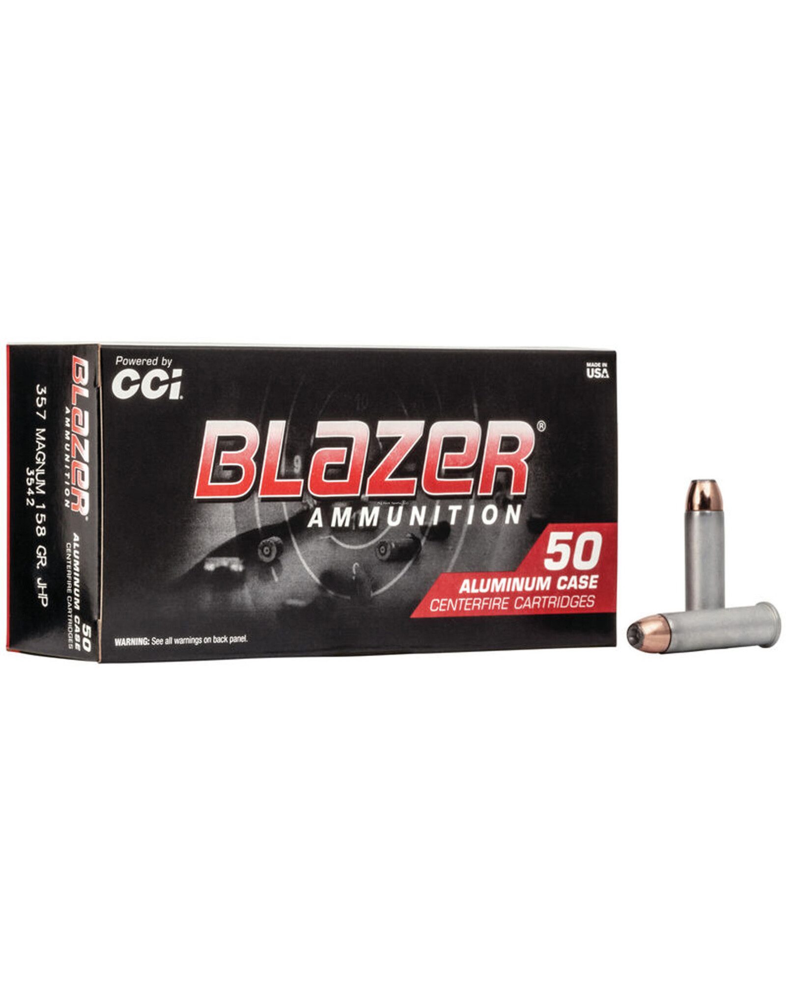 CCI CCI 3542 Blazer Centerfire Pistol Ammo 357 Mag 158Gr 50Rnd JHP Blazer