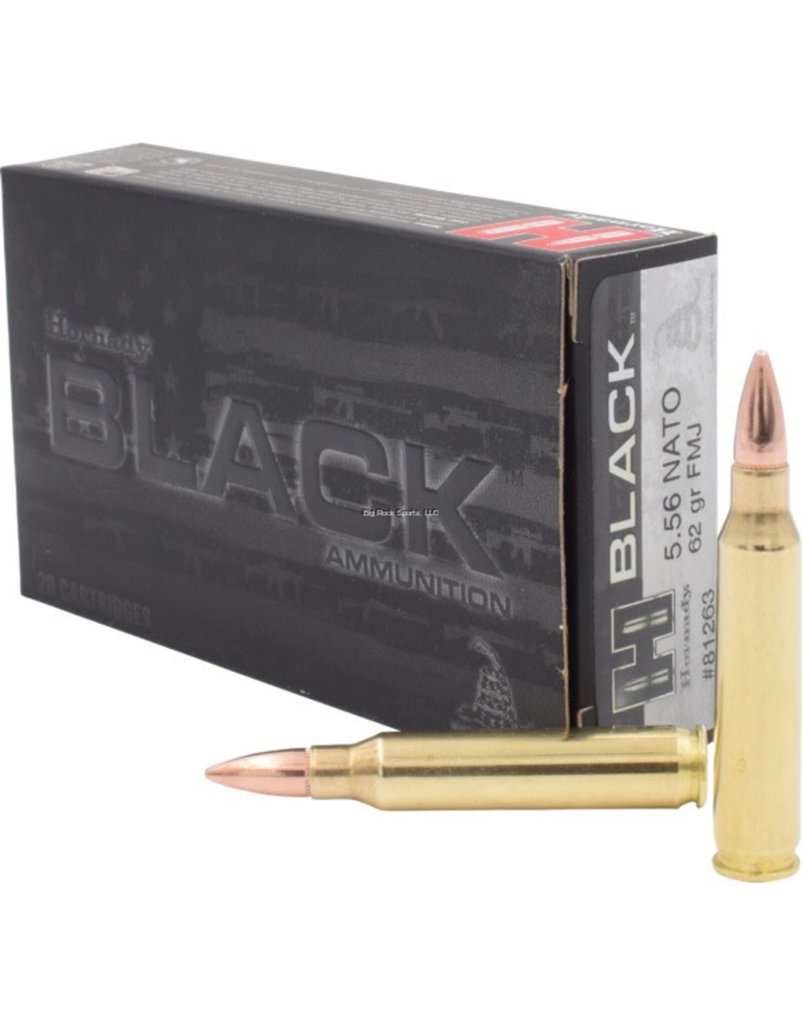 Hornady Hornady 81263 BLACK Rifle Ammo 5.56 NATO 62 Gr FMJ, 20 Rnd