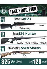 DRAW #1865 (65-128) - Take Your Pick - Beretta, Sako OR Weatherby!