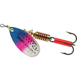 Mepps Mepps B3 RBT Aglia In-Line Spinner, 1/4 oz, Plain Treble Hook, Rainbow Trout Blade