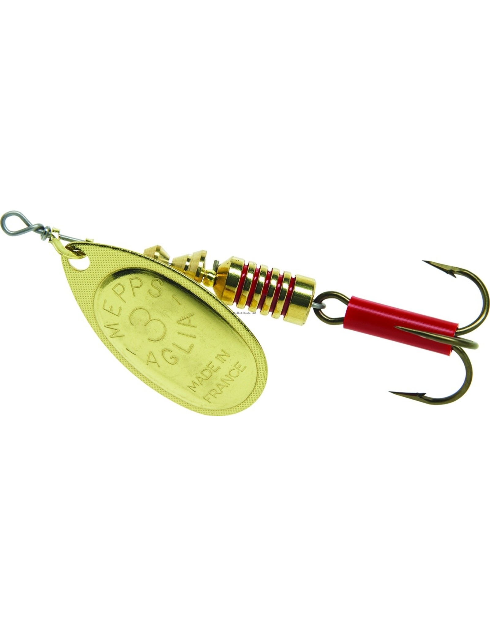Mepps Mepps B3 G Aglia In-Line Spinner, 1/4 oz, Plain Treble Hook, Gold Blade